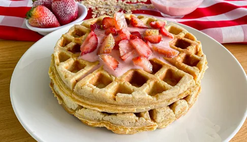 waffles integrales con yogurt