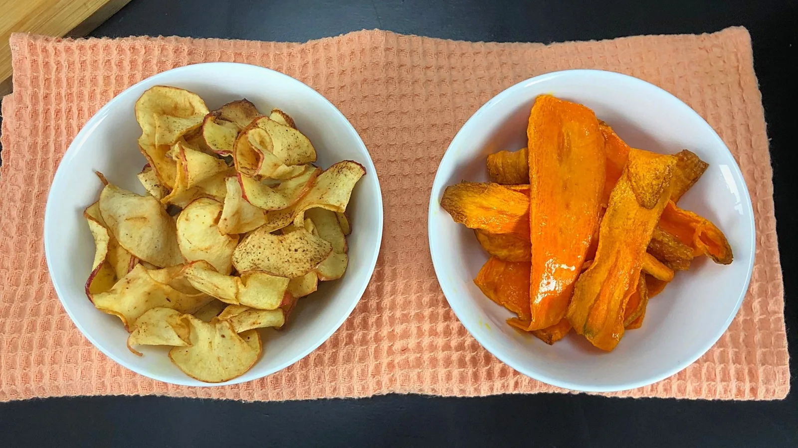 chip de zanahoria y manzana